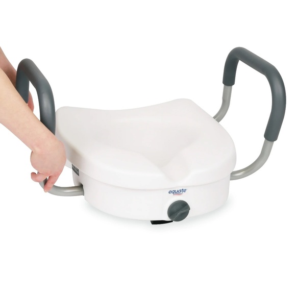 Equate Raised Toilet Seat with Handles, 5" Seat Riser, Fits Most Toilets - Picture 3 of 6
